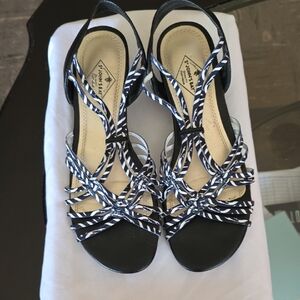 St. John's Bay Black and White Strappy Sandals